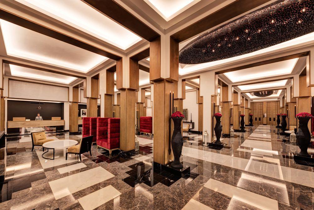 Moevenpick Hotel Mansour Eddahbi Marrakech Marrakesh Esterno foto The lobby of the hotel